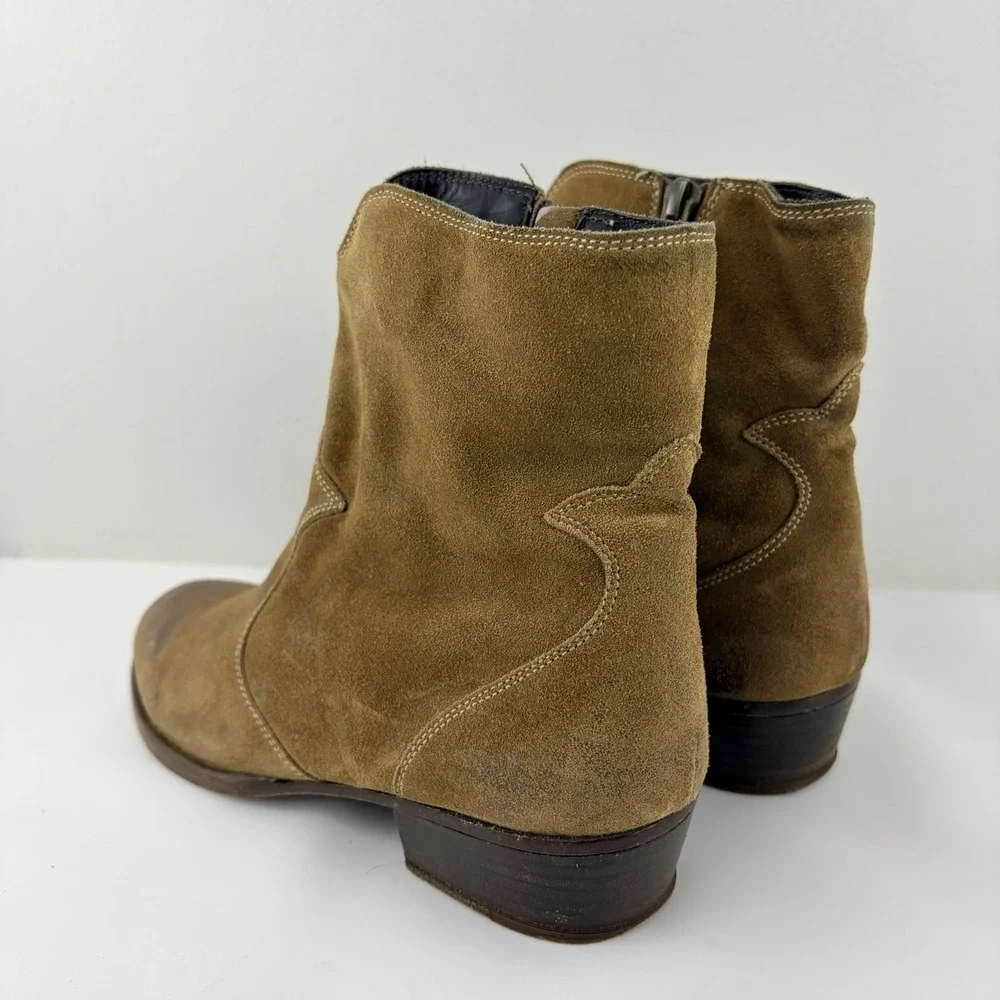 Garnet Hill Brown Suede Ankle Boots Women's‎ EU 36 Leather Sole Italy